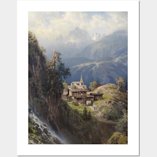 Village in the Bernese Alps by Adolf Mosengel Posters and Art